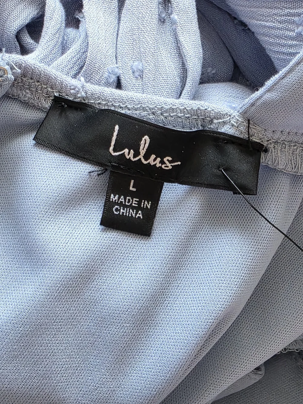 NWT Lulus Daytime Delight Swiss Dot Tie-Back Mini Dress - Blue Size L - Picture 10 of 14